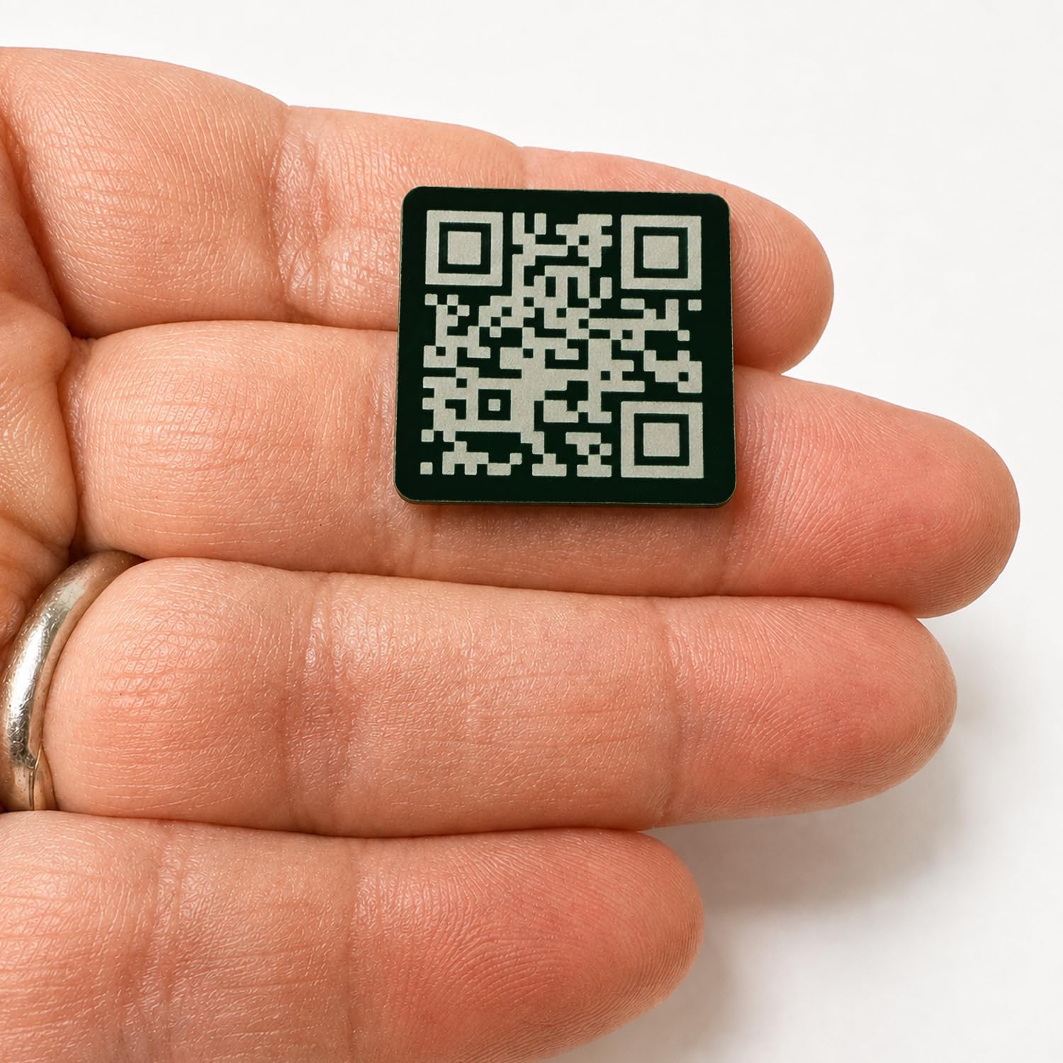 Link Anywhere QR Code Black 1 inch Square Tile | Scan, Activate, Link, Done