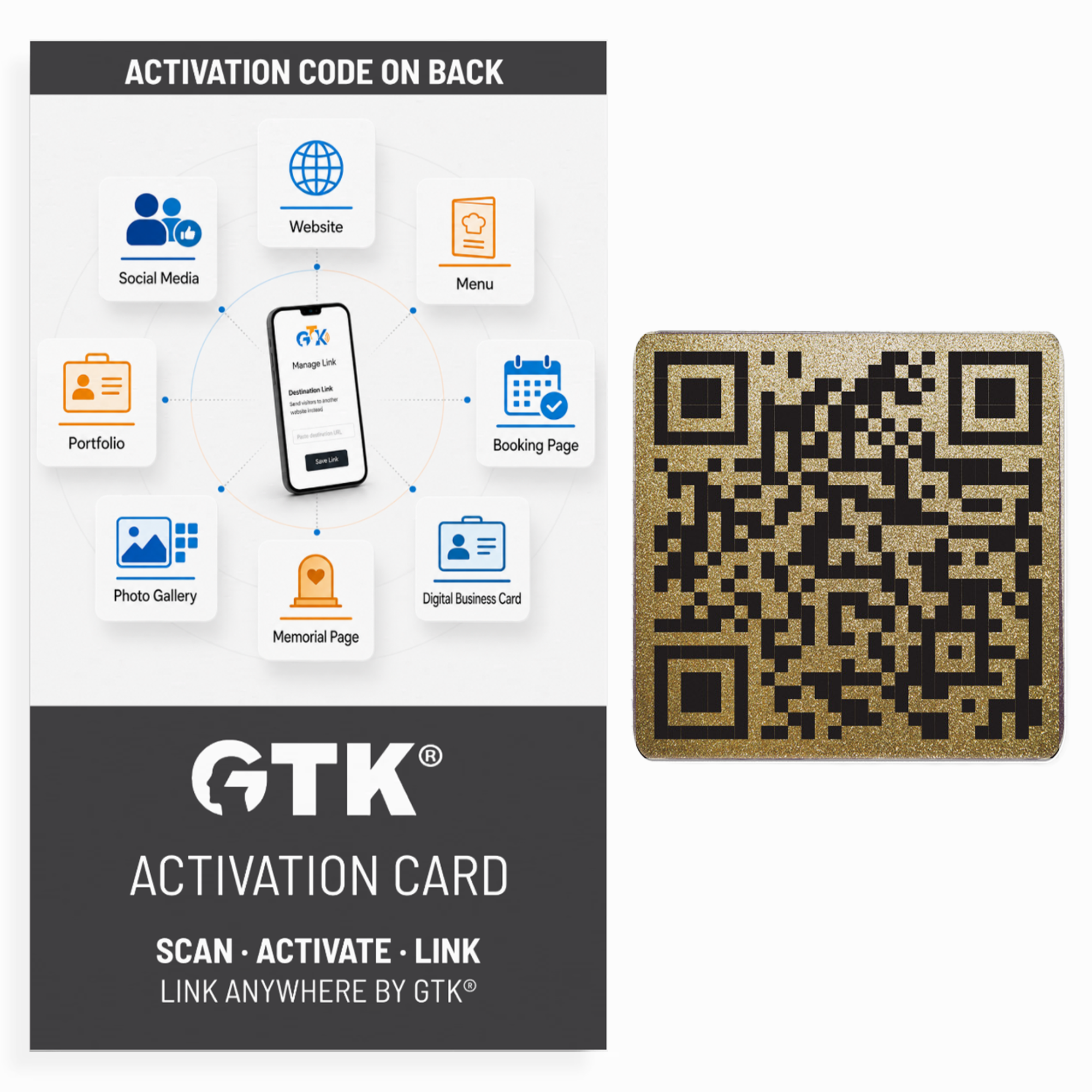 Tip QR Code | 1" Gold Square Tile, Sticker or Magnet – Accept Tips Instantly, No Cash Needed