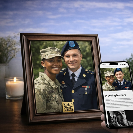 GTK Photo Frame Memorial QR Tile with digital page for photos