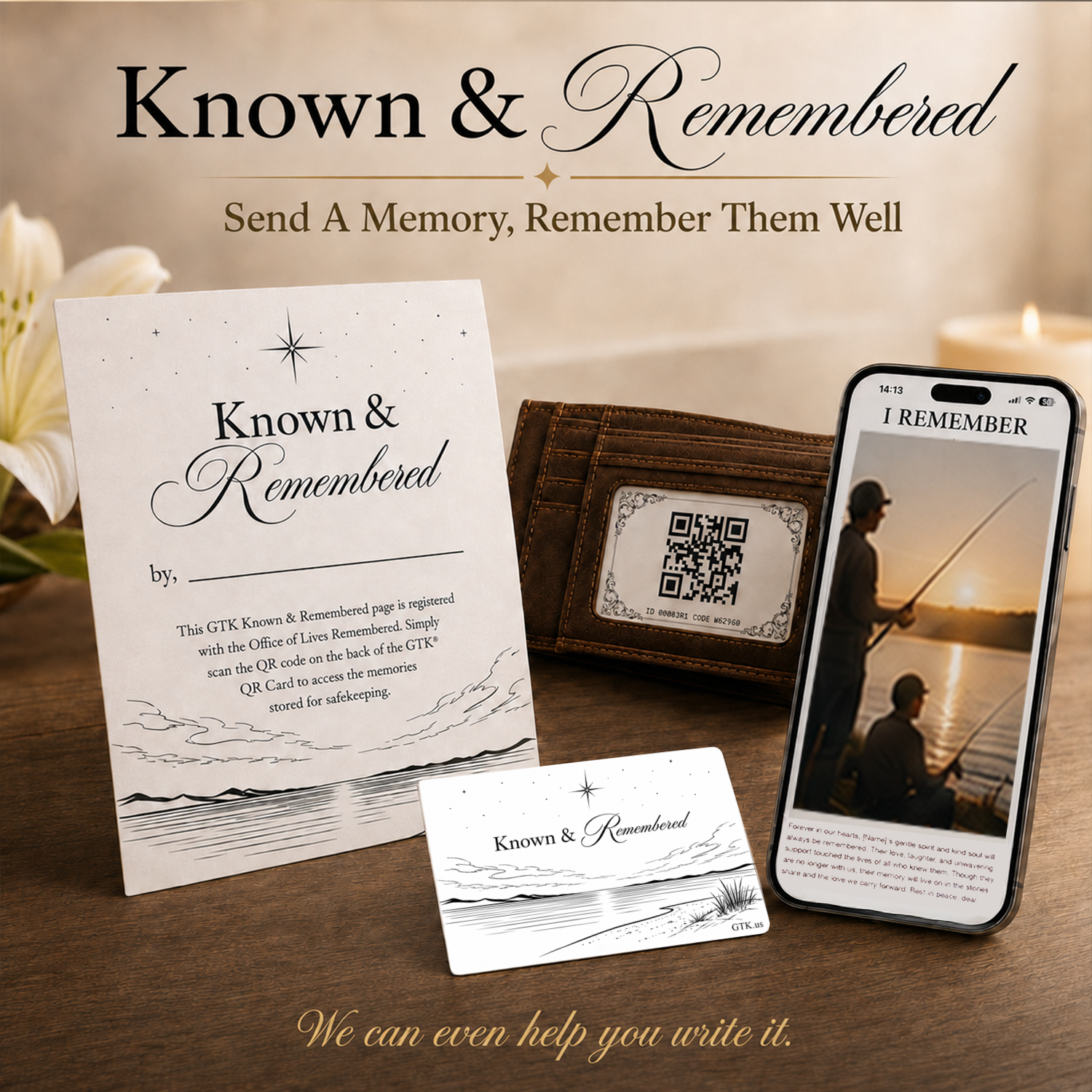 GTK Memorial I Remember Condolences QR Card | Send it for me