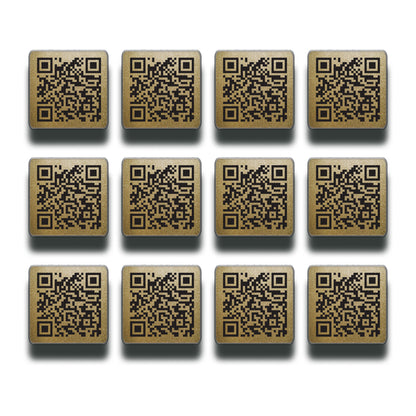 12 Restaurant Menu QR Tiles Linked to a Digital Page | Add Digital Photos, Text & More (Laser Etched ABS 1x1 inch)…