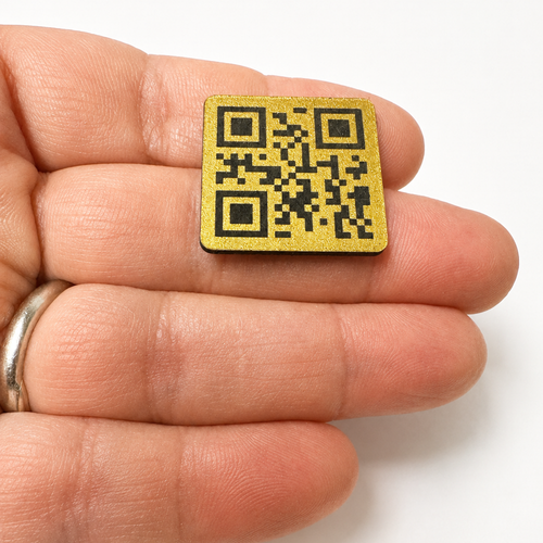 Booking QR | 1" Gold Square Tile, Sticker or Magnet – Book Appointments Instantly