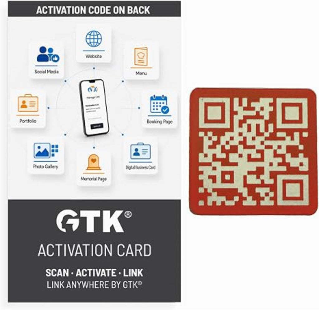 Link Anywhere QR Code Red 1 inch Square Tile | Scan, Activate, Link, Done